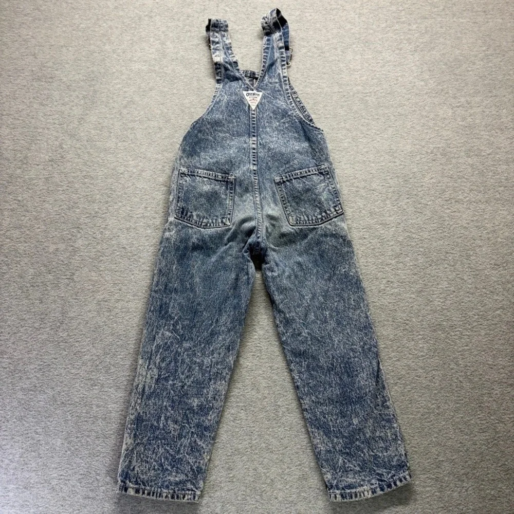 Vintage OshKosh Bgosh Vestbak Acid Wash Denim Overalls Boys 5 Made in USA